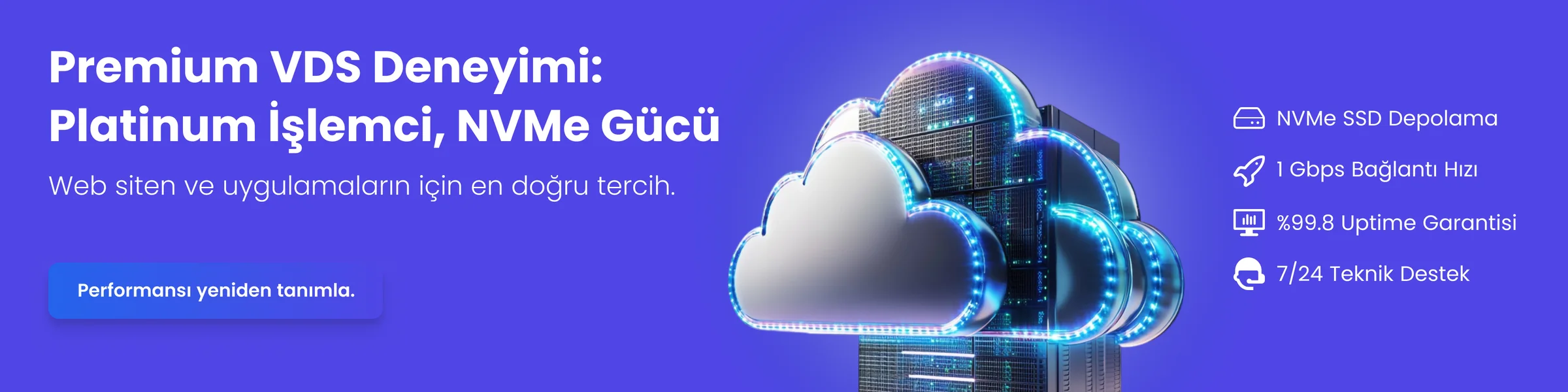 Premium VDS deneyimi - Platinum işlemci ve NVMe gücü